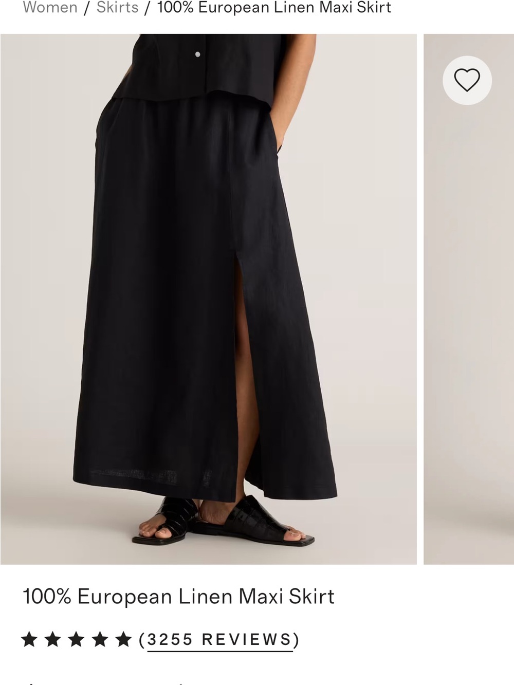 Quince Black Linen Maxi Skirt - Picture 5 of 5